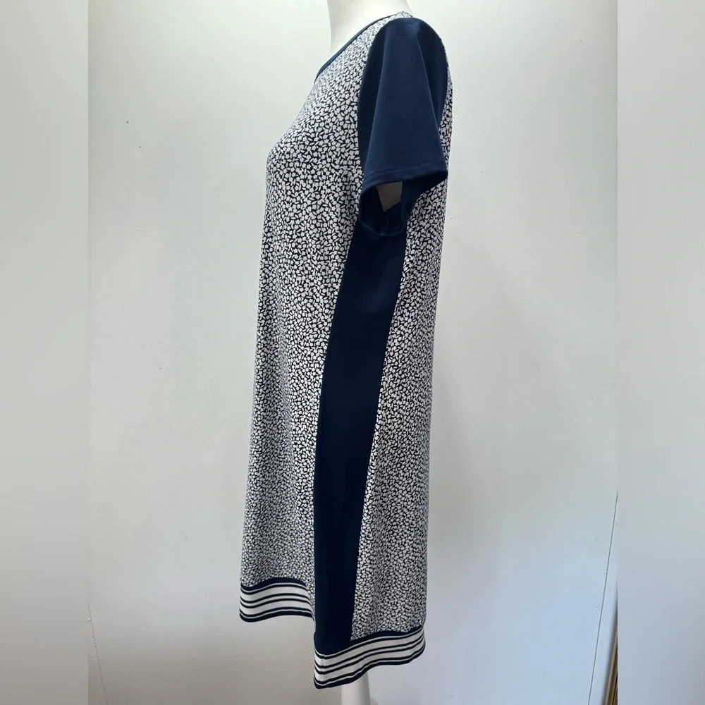 MICHAEL Michael Kors Navy Dainty Floral Cap Sleeve Shift Dress Size Medium